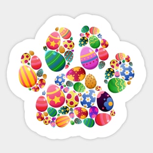 Cute Dog Paw, Easter Colorful Egg, Easter Dog, Cat Lover Sticker